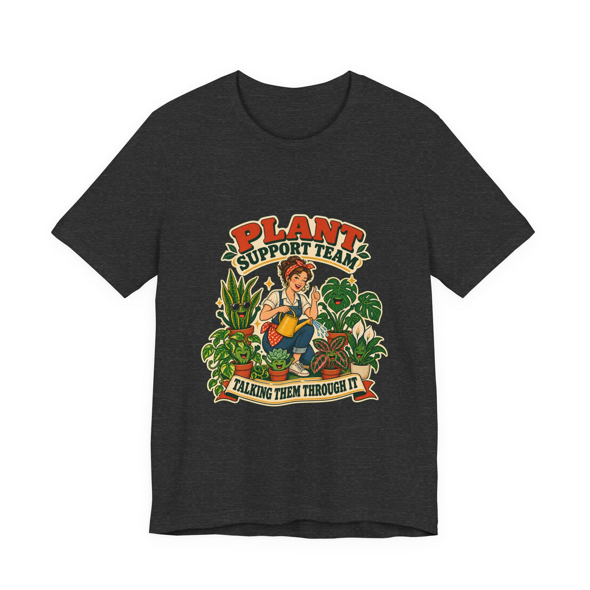 Plant Support Team T-Shirt, Talking Them Through It Vintage Plant Lady Tee