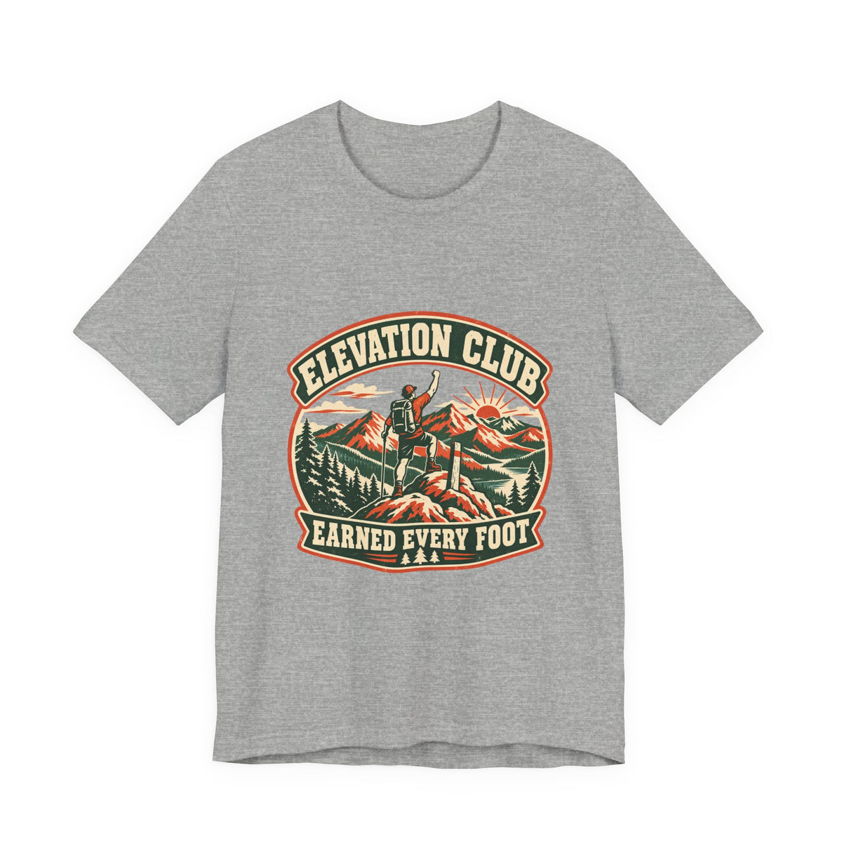 Elevation Club Hiking T-Shirt — Earned Every Foot Vintage Mountain Trekking Tee