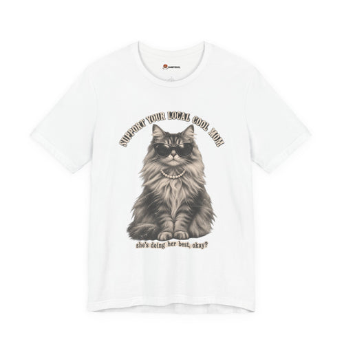Cat T-Shirt — "Support Your Woman, Your Mom, Your Doge" Cute Vintage Cat Graphic Tee