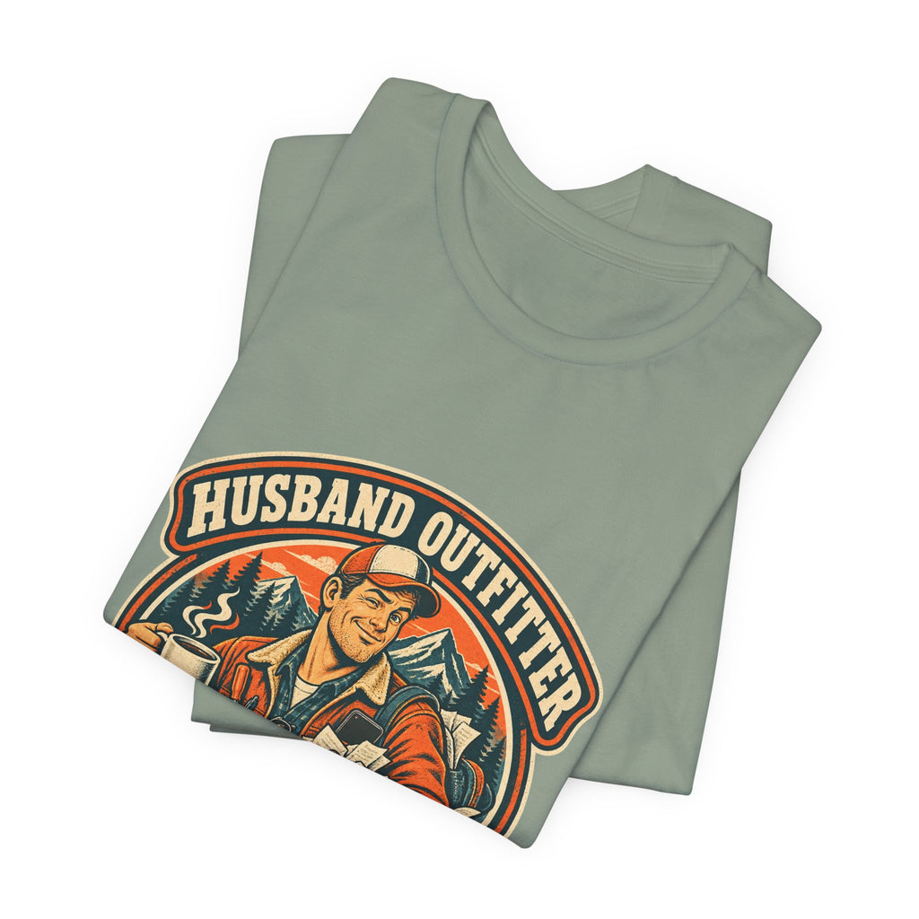 Husband Outfitter Coffee Keys Receipts T-Shirt — Retro Multitasker Husband Humor Tee