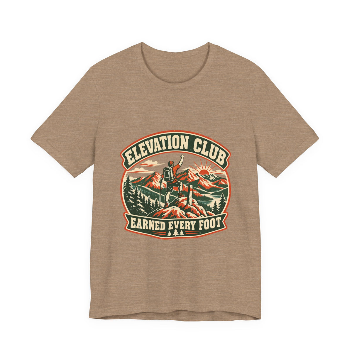 Elevation Club Hiking T-Shirt — Earned Every Foot Vintage Mountain Trekking Tee