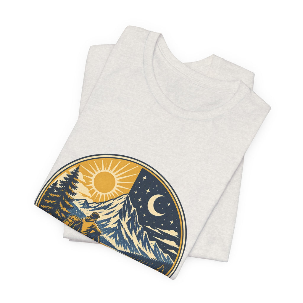 Mountain Time T-Shirt, No Clock Required Vintage Hiking Mountain Lake Tee