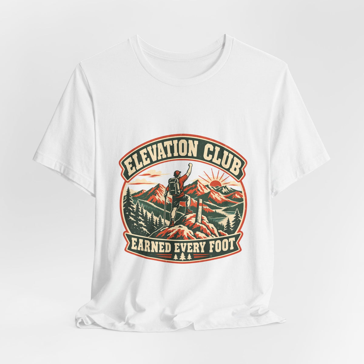 Elevation Club Hiking T-Shirt — Earned Every Foot Vintage Mountain Trekking Tee