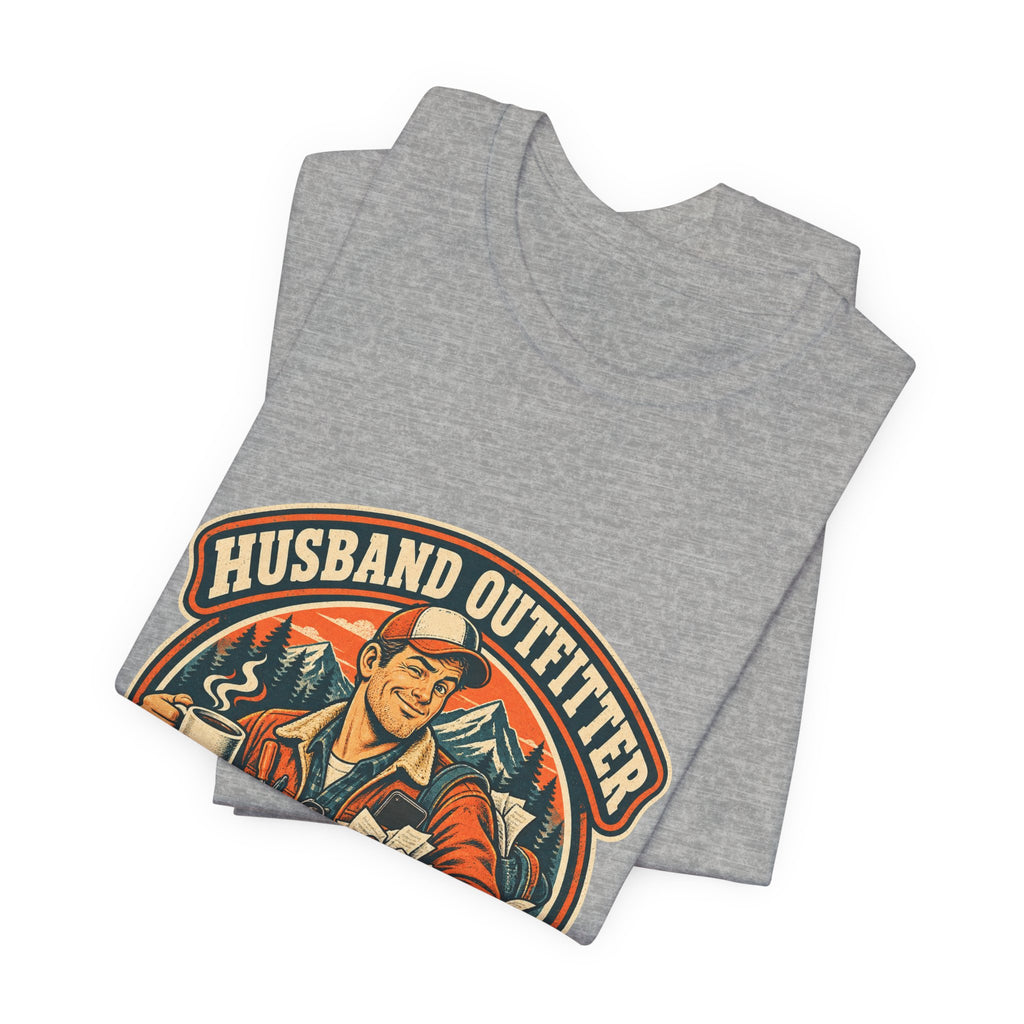 Husband Outfitter Coffee Keys Receipts T-Shirt — Retro Multitasker Husband Humor Tee